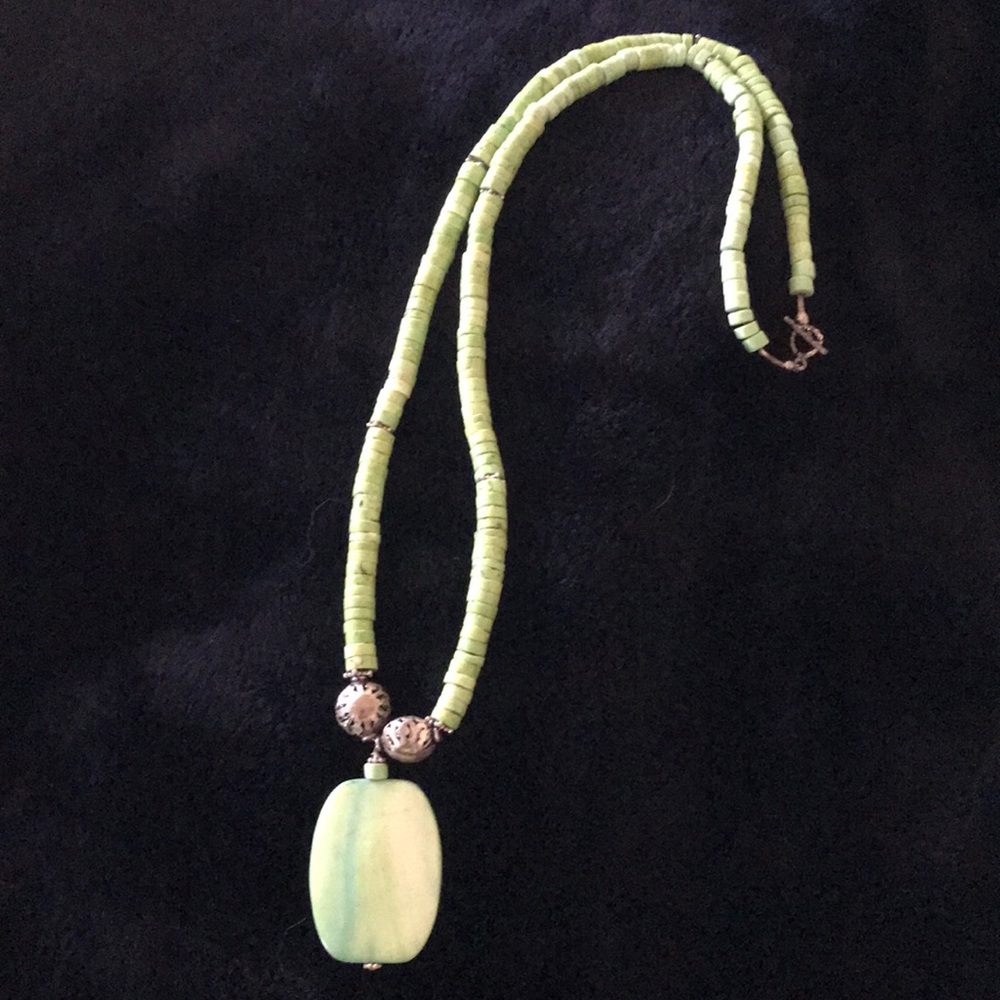 Necklace lime green.